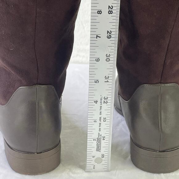 Journee Collection Women Brown Buckle Accent Frenchy Round Toe Dress Boot 11 XWC - Picture 8 of 16